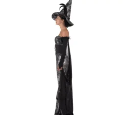 Costume da strega civettuola delle ragnatele nere per donna