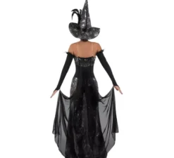 Costume da strega civettuola delle ragnatele nere per donna