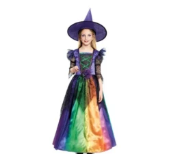 Costume da strega colorato per bambina