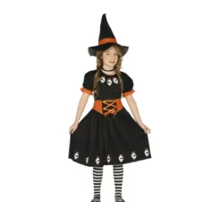 Costume da Strega con teschi per bambina