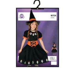 Costume da Strega con teschi per bambina