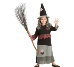 Costume da Strega con toppe per bambine