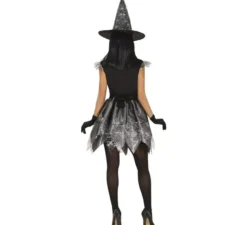 Costume da strega della ragnatela argentata per donna
