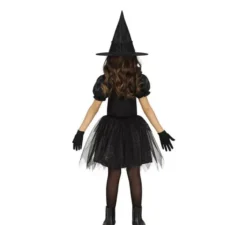 Costume da strega della Ragnatela nero e argento per bambina
