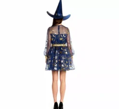 Costume da strega esoterica blu per donna