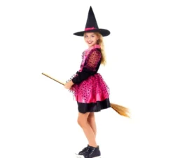 Costume da strega fucsia per bambina