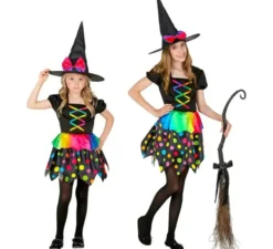 Costume da strega multicolore per bambine
