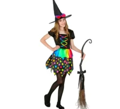 Costume da strega multicolore per bambine