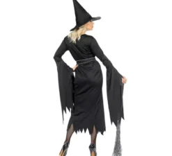 Costume da strega nera con cappello per donna