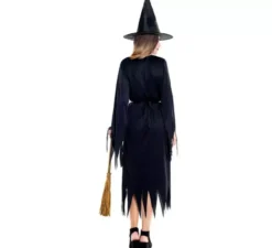Costume da strega nero con punte per donna