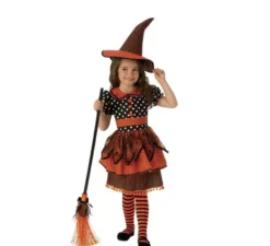 Costume da Strega nero e arancione per bambina