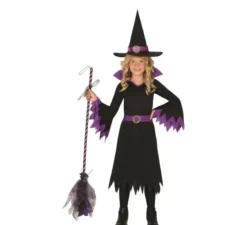 Costume da strega nero e lilla per bambina