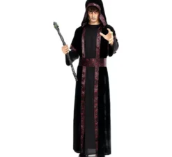 Costume da Strega Oscura con cappuccio e cintura per uomo