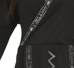 Costume da strega satanica nera con cappuccio per donna