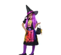 Costume da strega stregata viola per bambina