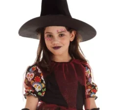 Costume da strega teschio floreale per ragazza
