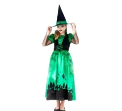 Costume da strega verde per bambina