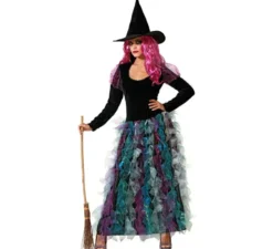 Costume da strega verde per donna