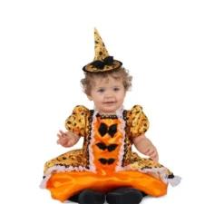 Costume da strega Versailles arancione per bambina e neonato