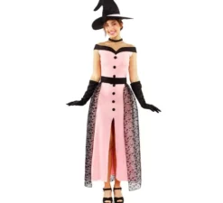 Costume da strega vintage rosa da donna