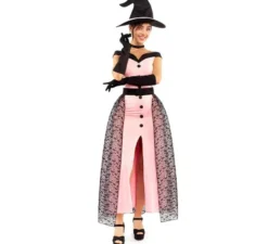 Costume da strega vintage rosa da donna