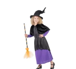 Costume da strega viola civettuola per bambina