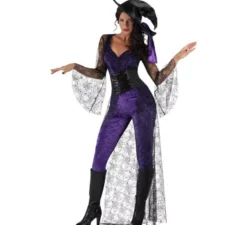 Costume da strega viola della congrega per donna