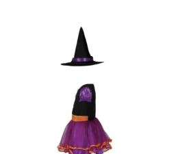Costume da strega viola e arancione per bambina e bambina