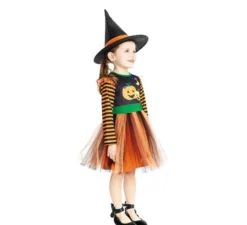 Costume da Strega Zucca con cappello per bambina e bambina