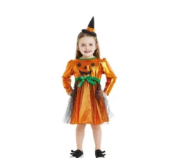 Costume da strega zucca per bambina e bambino