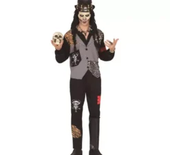 Costume da stregone teschio voodoo per uomo