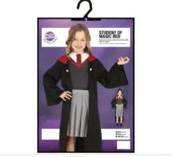 Costume da studentessa di magia rossa per bambina