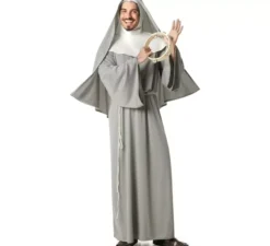 Costume da suora grigia per uomo
