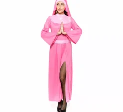 Costume da suora rosa per donna