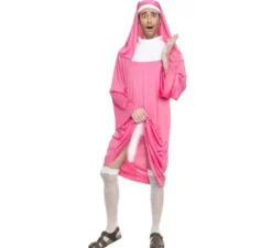 Costume da suora rosa per un uomo
