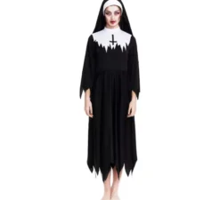 Costume da suora zombie con tunica chiodata da donna