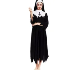 Costume da suora zombie con tunica chiodata da donna