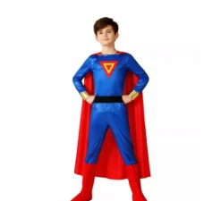 Costume da supereroe blu e rosso per uomo