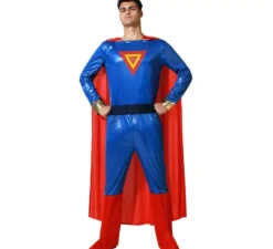 Costume da supereroe blu e rosso per uomo
