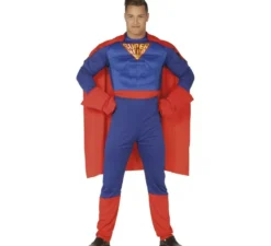 Costume da supereroe blu per uomo