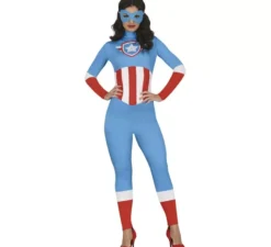 Costume da supereroe Capitan Blu per donna