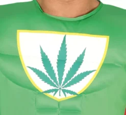 Costume da supereroe di marijuana per un uomo