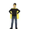 Costume da supereroe o da eroina gialla o mantello e maschera per bambini
