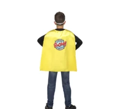 Costume da supereroe o da eroina gialla o mantello e maschera per bambini