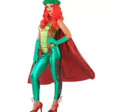 Costume da supereroe verde per donna