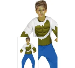 Costume da supereroe verde per un ragazzo