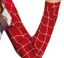 Costume da supereroina aracnide con cappuccio per bambina