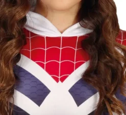 Costume da supereroina aracnide con cappuccio per bambina