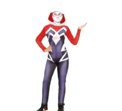 Costume da supereroina aracnide con cappuccio per bambina