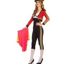 Costume da torero rosso e nero per una donna